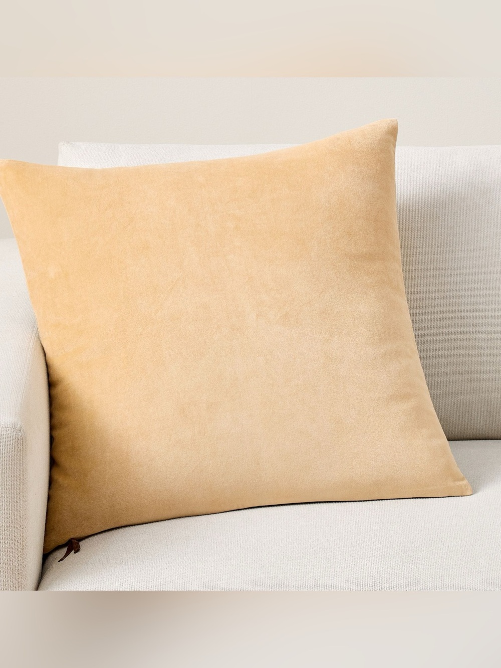 New Pottery Barn Icon Velvet Pillow Cover, Gold/Straw, 22”